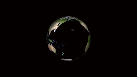 Spinning earth globe rotating on black. 動画素材 332090209