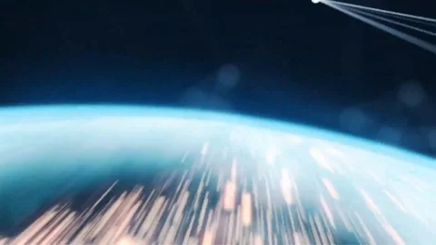 Spinning Earth with light lines growing from major cities all over the world Stock Footage 125013293