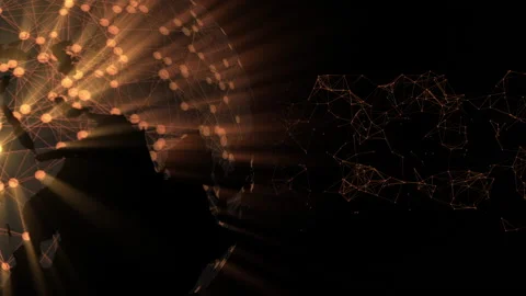 Spinning Earth Network. Light and glow technology abstract background. Stock Footage 134956682