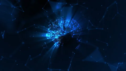 Spinning Earth Network. Light and glow technology abstract background. Stock Footage 134956769
