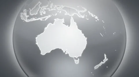 Spinning Earth with Oceanian country maps. Stock Footage
