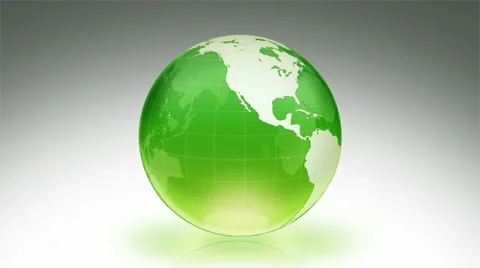 Spinning Earth over white background. Luma matte. Green. Parallels. Stock Footage 59583533