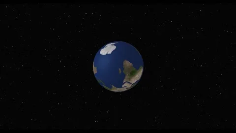Spinning Earth with rotating clouds and sparkling stars. Stunning motion de.. Stock Footage 309011605