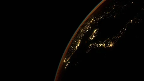 Spinning Earth seen from the space, view on the Asia. Orbit of the Earth Stock Footage 341031886