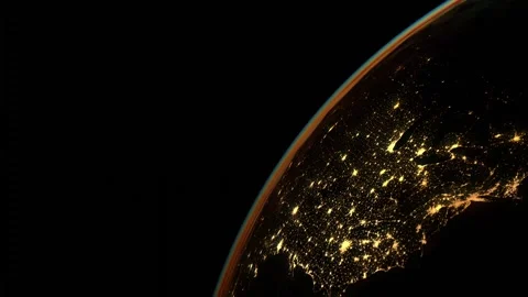 Spinning Earth seen from the space, view on the USA. Orbit of the Earth Stock Footage 341032500