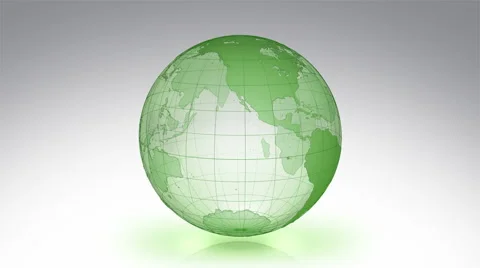Spinning Earth. White background. Parallels and Meridians. Alpha matte. Green. Stock Footage 59575697