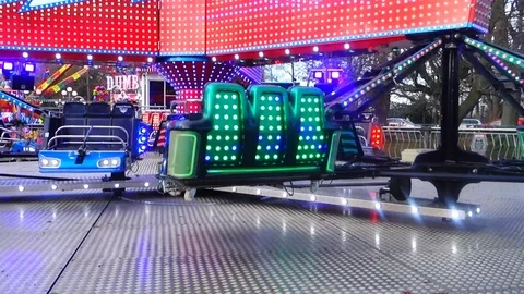 Spinning fairground ride Stock Footage 121514317