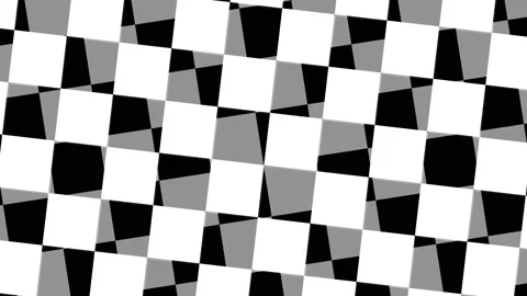 Spinning Fake Depth Multiple Checkerboard Grids Layered and Offset Mask Stock Footage 139720814
