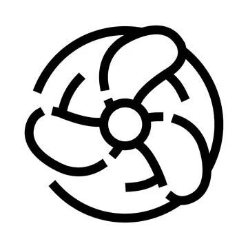 Spinning fan icon representing cooling and air movement Stock Illustration