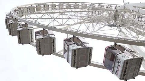 Spinning Ferris Wheel called The View at Rotterdam Taken From Vantage Point Stock Footage 130676821