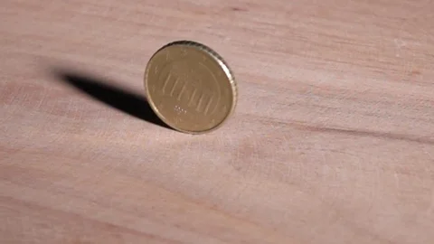 Spinning fifty cent Stock Footage 124144142