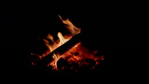Spinning Fire on Black - Rotating Campfire 4k Stock Footage 127547727