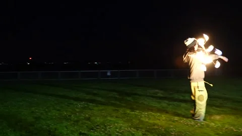 Spinning fire Vídeos de archivo 316557241