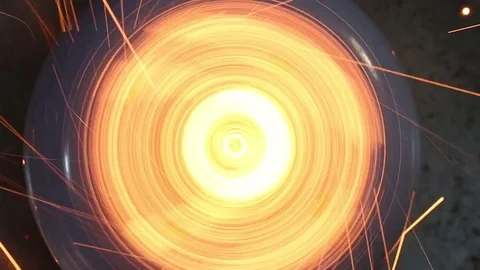 Spinning Fire Rings MAC Stock Footage 74725404