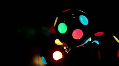 Spinning fireball bottom view disco effect color music Stock Footage 14808463