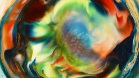 Spinning fluids mix and interact Stock Footage 97671899