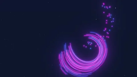 Spinning in the form of a figure of eight multi-colored particle tracks on a Stock Footage 283099727