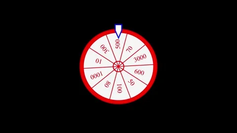 Spinning fortune wheel on black background with red lines pointing to diffe.. Stock Footage 341228661
