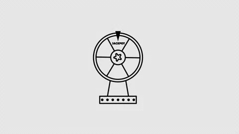 Spinning Fortune Wheel with Jackpot Win and Flashing Lights Video stock 301249998