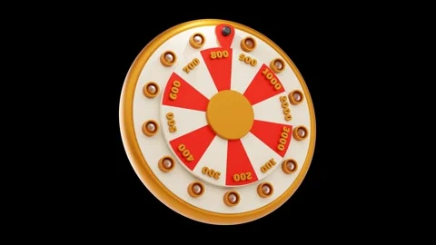 Spinning Fortune Wheel with Transparent Background Animation Stock Footage 309837904