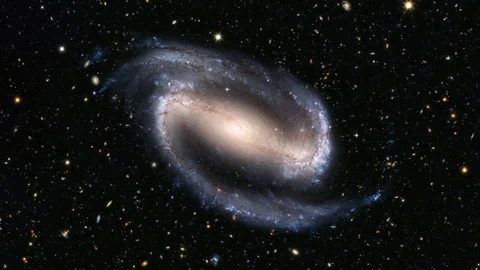 Spinning Galaxy Zoom Stock Footage 97439218