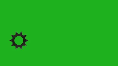 Spinning gear motion graphics with green screen background Stock Footage 228357123