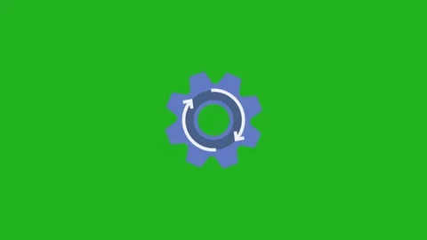 Spinning gear motion graphics with green screen background Stock Footage 253473195