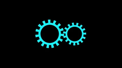 Spinning gears animation on black background. Spinning cogwheels rotted ani.. Vídeo Stock 332960197