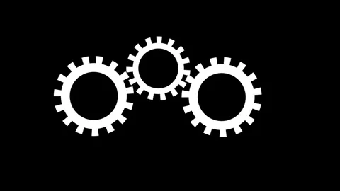 Spinning gears animation on black background. Spinning cogwheels rotted ani.. 스톡 동영상 332960207