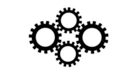 Spinning gears animation on black background. Spinning cogwheels rotted ani.. 스톡 동영상 332960209