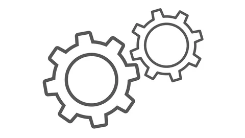 Spinning gears animation with transparent background . Stock Footage 126891024