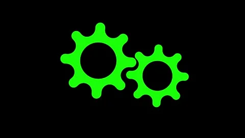 Spinning gears animation with transparent icon animated video Stock Footage 295857053