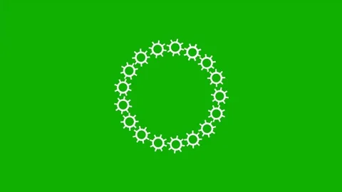 Spinning gears circular pattern green screen motion graphics Stock Footage 219375555
