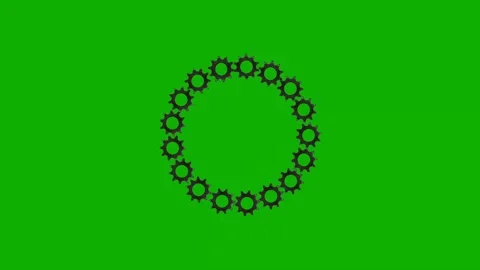 Spinning gears circular pattern green screen motion graphics Stock Footage 219681467