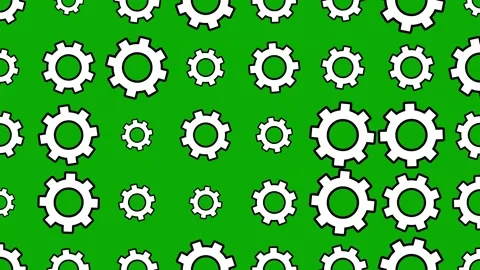 Spinning gears pattern green screen motion graphics Stock Footage 256787662