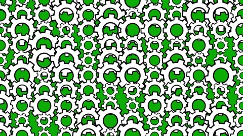 Spinning gears pattern green screen motion graphics Stock Footage 256887796