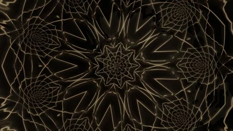 Spinning geometric pattern with lines and shapes on dark Stock Footage 339966305