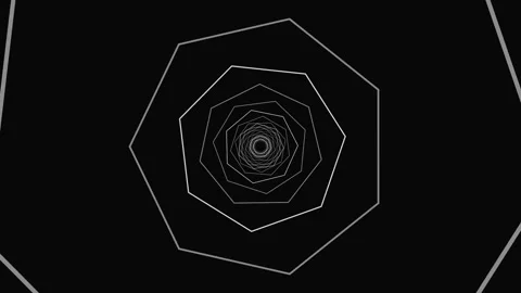Spinning geometric shapes creating a tunnel effect Stock Footage 337064259