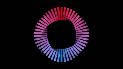 Spinning geometry circle loop on black background Stock Footage 342313354