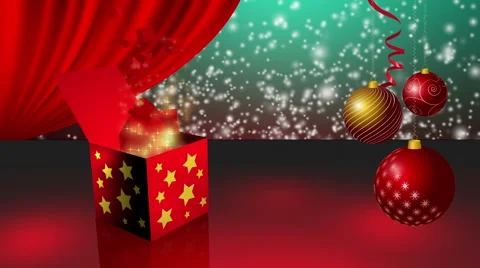 Spinning gift box opening and magic stars and light coming out Stock Footage 43537605