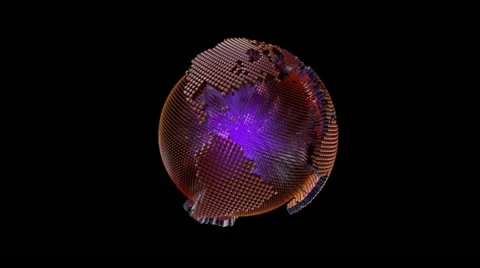 SPINNING GLOBE 3 WITH ALPHA CHANNEL Stock Footage 11101772