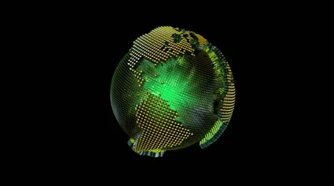 SPINNING GLOBE 4 WITH ALPHA CHANNEL Stock Footage 11100215