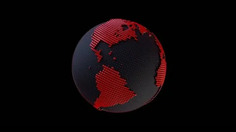 SPINNING GLOBE 5 WITH ALPHA CHANNEL Stock Footage 11101906