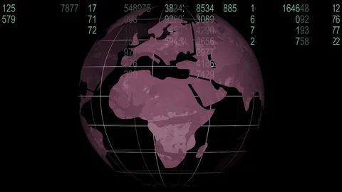 Spinning globe against binary codes Stock Footage 105244592