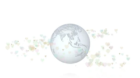 Spinning Globe Becomes Heart-Shaped Stock Footage 35209347