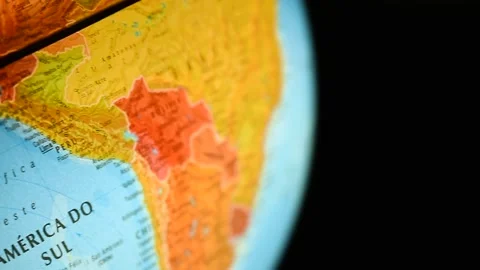 Spinning Globe on Black Background Close Up Stock Footage 337448842