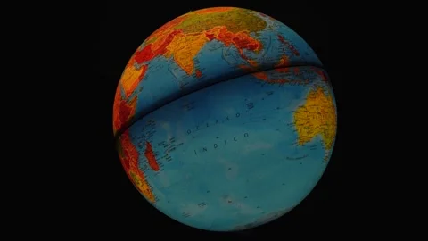 Spinning Globe on Black Background Stock Footage 337448775