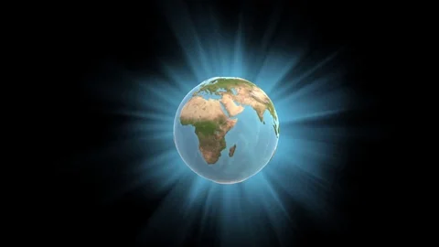 Spinning globe with dark background Stock Footage 124034520