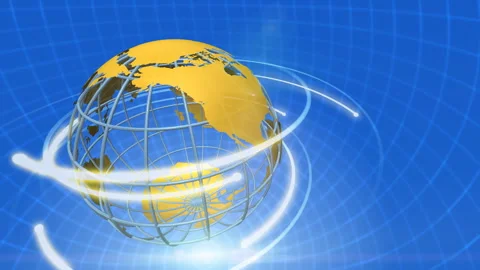 Spinning Globe of Data Stock Footage 332021755