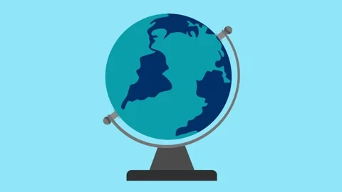 Spinning Globe Earth world Map Holding Man animation with desk stand on Gre.. Stock Footage 257976078